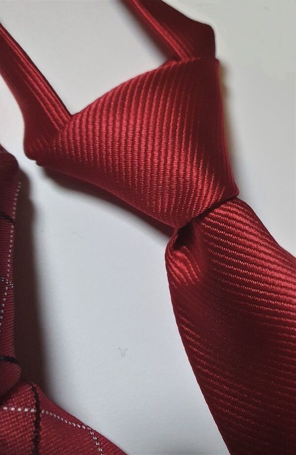 Childs Premium Zip Ready Tied Showing Tie - Burgundy