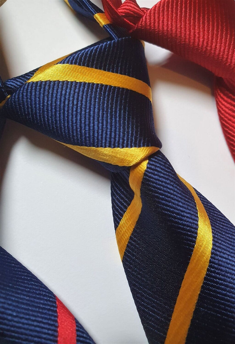 Childs Premium Zip Ready Tied Showing Tie - Navy/Yellow