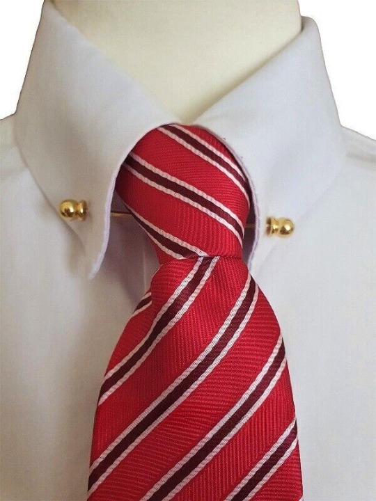 Adults Zip Ready Tied Showing Tie - Red/Burgundy/White