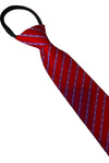 Adults Zip Ready Tied Showing Tie - Red/Lilac Stripe