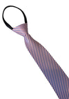 Adults Zip Ready Tied Showing Tie - Pink/Blue Stripe