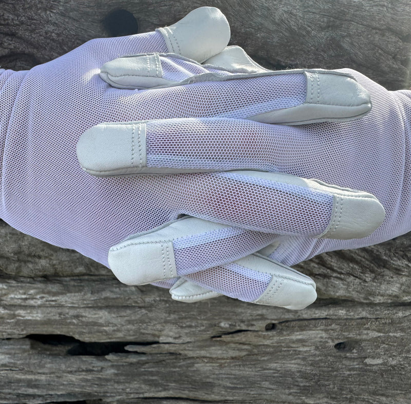 Adult White Airmesh Gloves