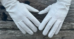 Junior White Genuine Leather Gloves