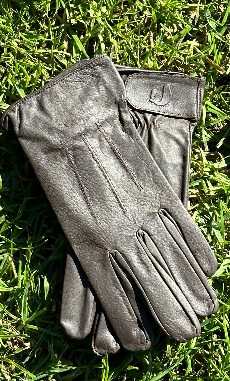 Junior Brown Genuine Leather Gloves