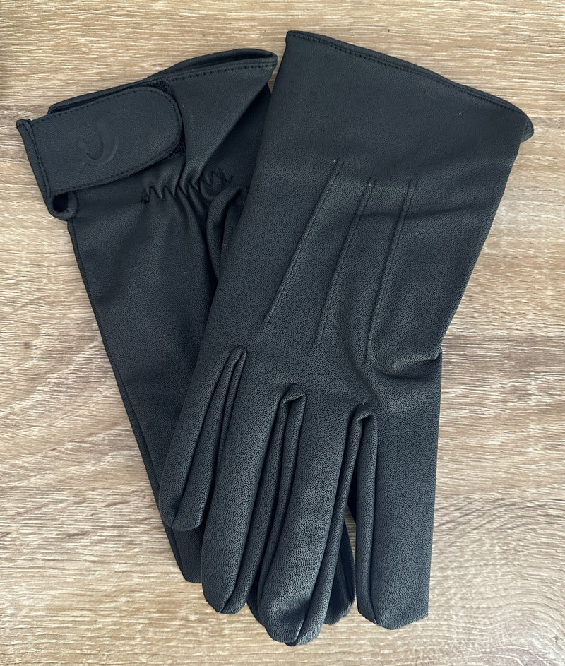 Adult Black Extra Grip Genuine Leather Gloves