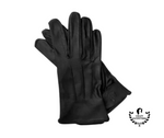 Junior Black Genuine Leather Gloves