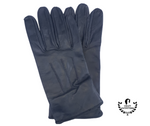 Junior Navy Blue Genuine Leather Gloves